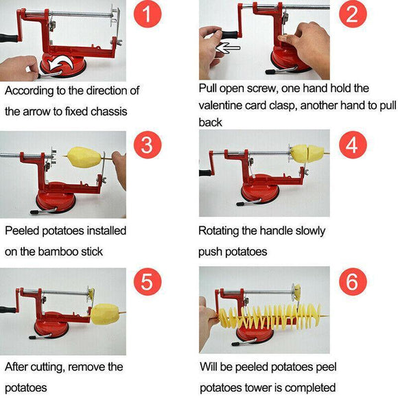 Manual Spiral Potato Slicer Twister Cutter Machine for Tornado Chips and Vegetables - RnR Galore