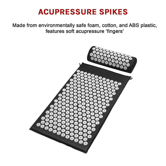 Massage Acupressure Yoga Mat With Pillow Sit Mats Cut Pain Stress Soreness - RnR Galore