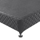 Mattress Base Ensemble Queen Size Solid Wooden Slat in Charcoal with Removable Cover - RnR Galore