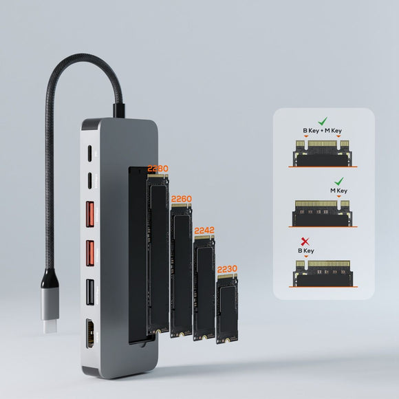 mbeat Elite 9 - in - 1 USB - C Multiport Hub with Built - in M.2 NVMe SSD Enclosure - RnR Galore