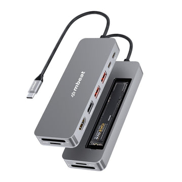mbeat Elite 9 - in - 1 USB - C Multiport Hub with Built - in M.2 NVMe SSD Enclosure - RnR Galore