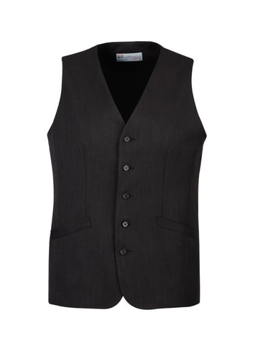 Mens Bamboo Blend Longline Vest Waistcoat w/ Stretch Business Forrnal Dress - Charcoal - 107 - RnR Galore