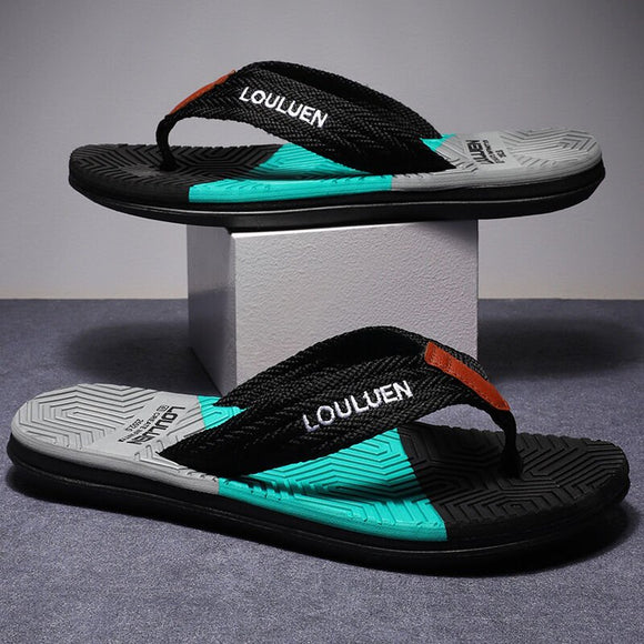 Men's Flip Flops with EVA - PVC Dual Sole, Black for Comfort & Style for Summer Beach & Daily Wear(39) - RnR Galore