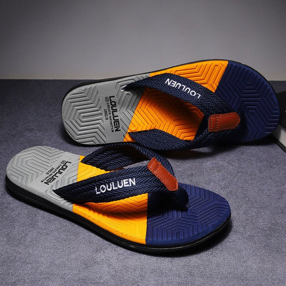 Men's Flip Flops with EVA - PVC Dual Sole, Blue for Comfort & Style for Summer Beach & Daily Wear(40) - RnR Galore