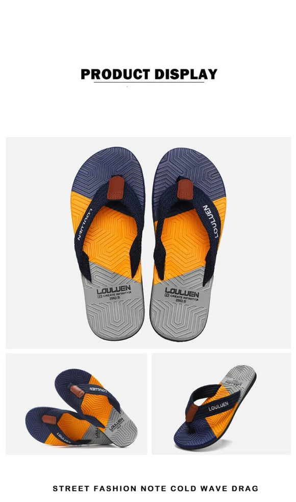 Men's Flip Flops with EVA - PVC Dual Sole, Blue for Comfort & Style for Summer Beach & Daily Wear(44) - RnR Galore