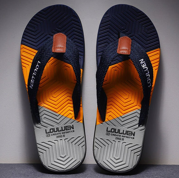 Men's Flip Flops with EVA - PVC Dual Sole, Blue for Comfort & Style for Summer Beach & Daily Wear(45) - RnR Galore