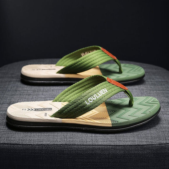 Men's Flip Flops with EVA - PVC Dual Sole, Green for Comfort & Style for Summer Beach & Daily Wear(44) - RnR Galore