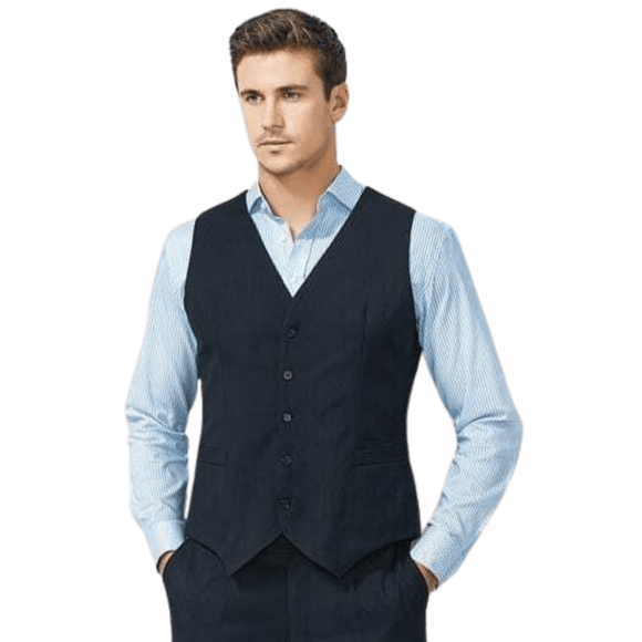Mens Peaked Vest Waistcoat w/ Knitted Back Suit Formal Wedding Dress Up - Navy - 117 - RnR Galore