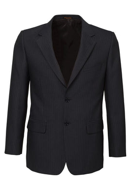 Mens Single Breasted 2 Button Suit Jacket Work Business - Pin Striped - Charcoal - 97 - RnR Galore