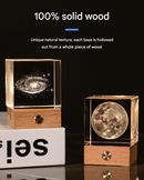 Milky Way Luminous 3D Crystal Cube Night Light - Laser Engraved Artwork with Solid Wood Base - RnR Galore