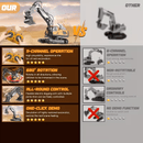 Mini Excavator Toy with Remote & App Control, High - Tech 11 - Channel Alloy & Plastic Engineering Vehicle, Fun Toy for Men, Perfect Gift for Kids. - RnR Galore