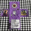 Mini Handcrafted Catholic Pocket Shrine – Foldable Prayer Altar with Silver Cross, Religious Art & Embroidered Prayers, Portable Faith Companion, 6.5 x 5.5 Inches (Purple) - RnR Galore