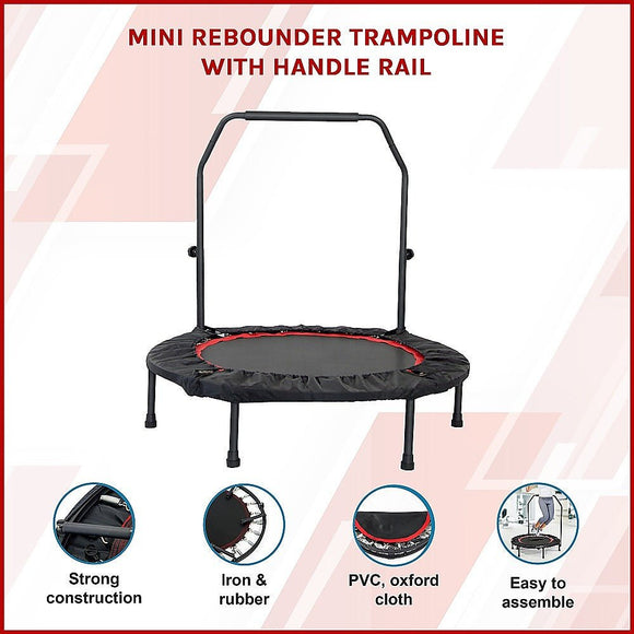 Mini Rebounder Trampoline with Adjustable Handle – Fitness Bounce Trainer - RnR Galore