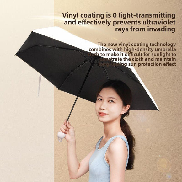 Mint green Compact Mini Travel Umbrella UPF50+ UV Protection Waterproof 6 - Fold Flat Design Lightweight Sun & Rain Parasol for Handbag - RnR Galore