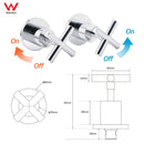 Mirror Chrome 1/4 Turn Twin Taps Hot Cold Water Control Mixer For Bath Spout Set - RnR Galore