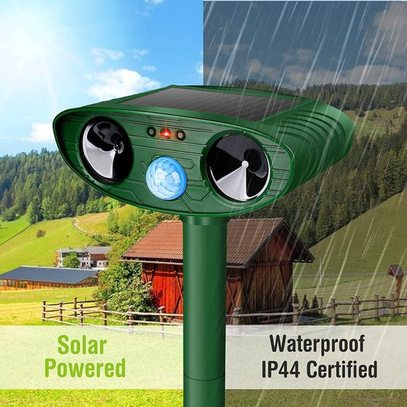 Model 704 Solar Powered Animal Repeller - High - Performance Ultrasonic & Optical Deterrent for Yard Protection - RnR Galore