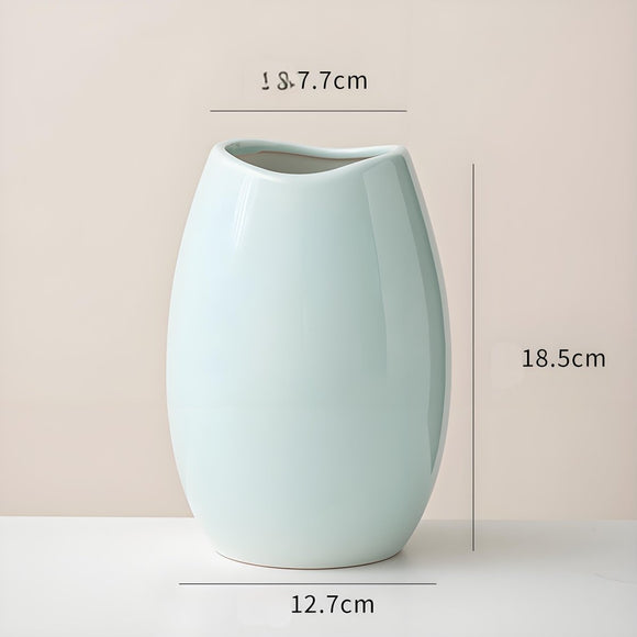 Modern Ceramic Vase Set (3 - Piece): Minimalist Home Decor for Living Room Flower Arrangements (Blue) | Other Styles Available in Store - RnR Galore
