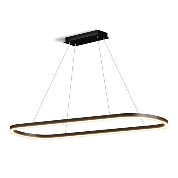 Modern Minimalist Oval Pendant Light Adjustable LED Chandelier Black - RnR Galore