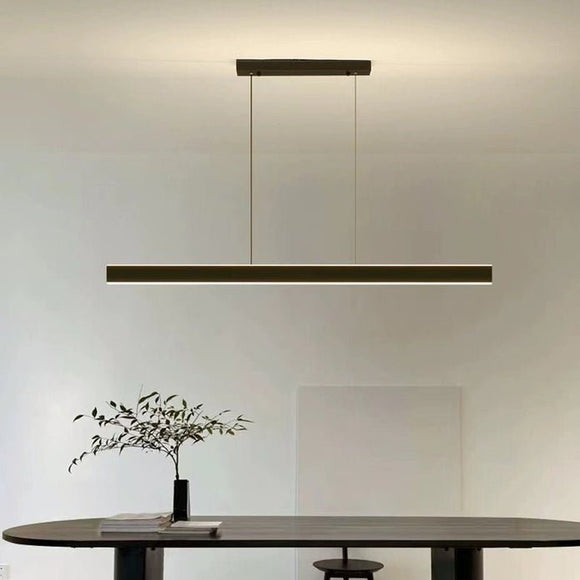 Modern Minimalist Trapezoid Pendant Light Adjustable LED Bar Light Black - RnR Galore