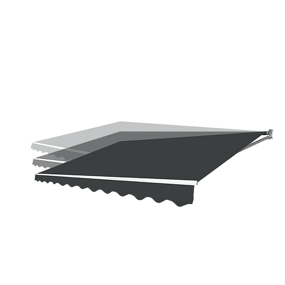 Motorised Outdoor Folding Arm Awning Retractable Sunshade Canopy Grey 3.0m x 2.5m - RnR Galore