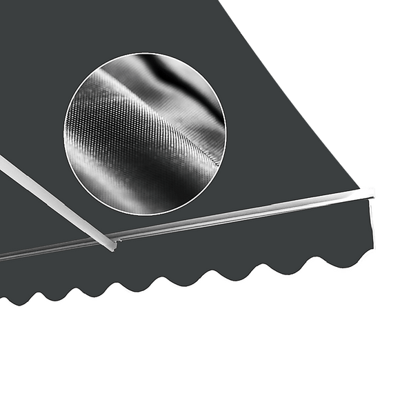Motorised Outdoor Folding Arm Awning Retractable Sunshade Canopy Grey 5.0m x 2.5m - RnR Galore