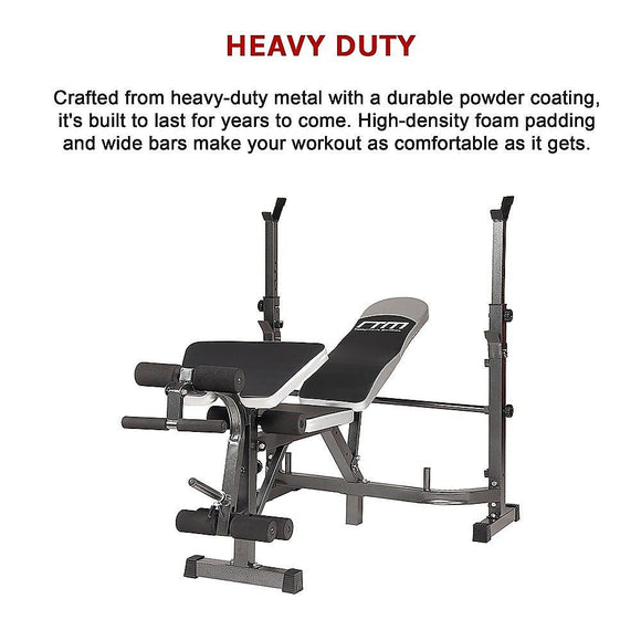 Multi Station Home Gym Weight Bench Press Leg Equipment Set Fitness Exercise - RnR Galore