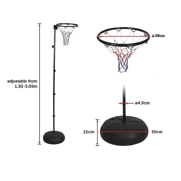 Netball Ring with Stand Portable Pole Height Adjustable - RnR Galore
