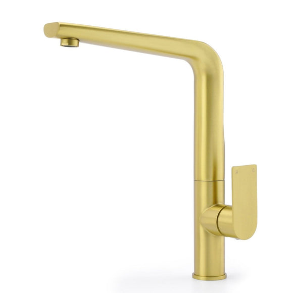 NEW ARRIVAL WELS Brushed Gold Round Kitchen Mixer Sink Tap Laundry Faucet Spout - RnR Galore