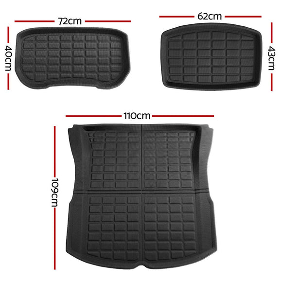 NEW Tesla Model 3 Highland 2024 Boot Liner Rear Frunk Cargo Trunk Mats Weisshorn - RnR Galore