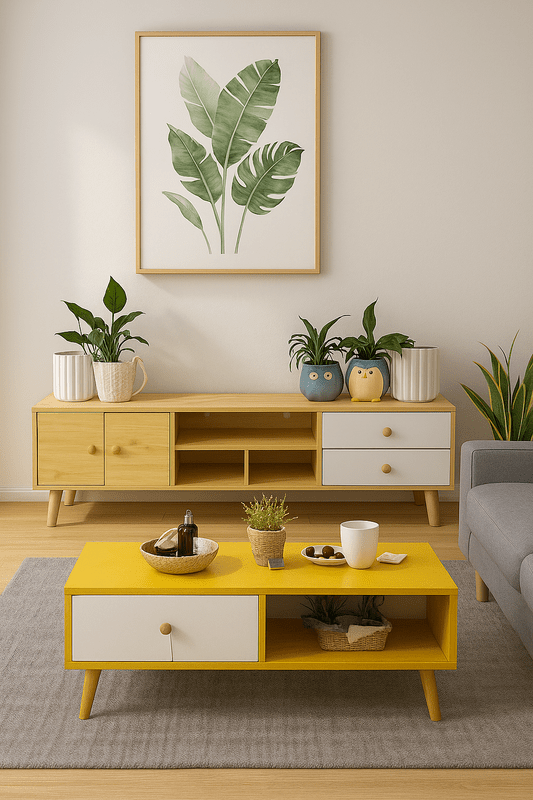 NNECN Modern Living Room TV Stand Table Set - RnR Galore