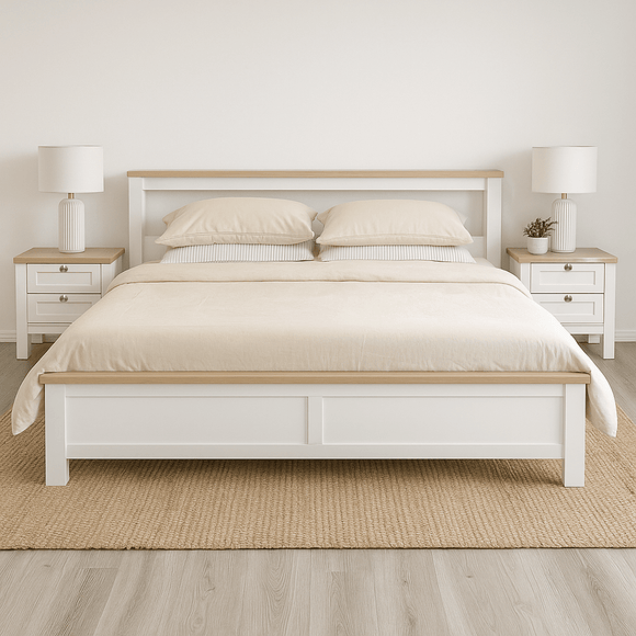 Noosa King Bed Frame with Shelf - RnR Galore