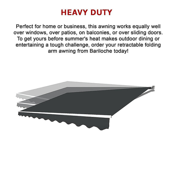 Outdoor Folding Arm Awning Retractable Sunshade Canopy Grey 4.0m x 3.0m - RnR Galore