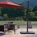 Outdoor Patio 4 - Piece Cantilever Offset 3M Umbrella Base Stand Weight Water Sand - RnR Galore