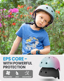 OutdoorMaster Youth & Kids Bike Helmet - Adjustable Multi - Sports Skateboard Helmet with Removable Liners for Balance Bike, Toddler Scooter, One Wheel Hoverboard - Blue pink gradient - Large - 56 - 60cm - RnR Galore