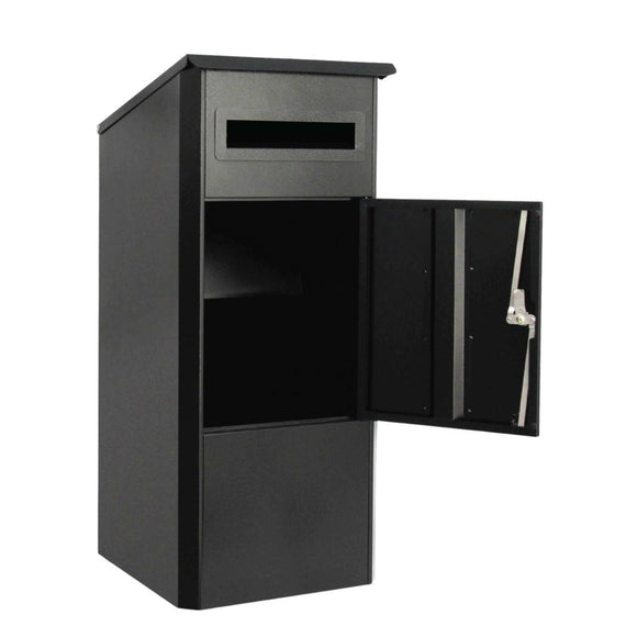 Parcel Delivery Drop Box Mailbox - Secure Home Package Locker 38x38x90cm Black - RnR Galore