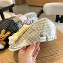 Patchwork Plaid Cotton Cap with Decorative Details(blue) - RnR Galore