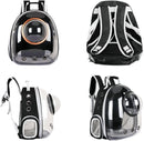 pet products Pet Space Capsule Backpack, Small Medium Cat Puppy Dog Carrier, Transparent Breathable Heat Proof, Pet Carrier for Travel Hiking Walking Camping, Grey - RnR Galore