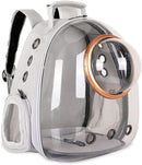 pet products Pet Space Capsule Backpack, Small Medium Cat Puppy Dog Carrier, Transparent Breathable Heat Proof, Pet Carrier for Travel Hiking Walking Camping, Grey - RnR Galore