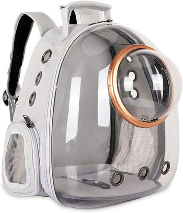 pet products Pet Space Capsule Backpack, Small Medium Cat Puppy Dog Carrier, Transparent Breathable Heat Proof, Pet Carrier for Travel Hiking Walking Camping, Grey - RnR Galore
