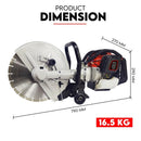 Petrol Demolition Saw 75CC Concrete Cut Off Wet Demo Road Cutter Brick 350MM - RnR Galore