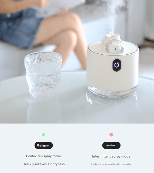 Pink Adorable Space Capsule Humidifier - Portable USB Cool Mist Maker with LED Display & Ambient Night Light - RnR Galore