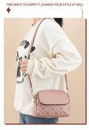 Pink Chic Quilted Crossbody Bag - Multi - Compartment PU Leather Shoulder Purse - RnR Galore