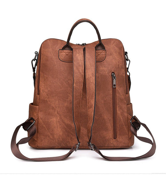 Pink Chic Women's PU Leather Convertible Backpack - Anti - Theft Design, Multi - Pocket Shoulder Bag with Tassel - RnR Galore