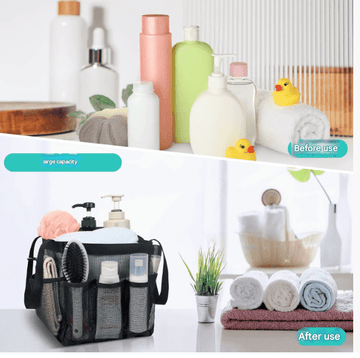 Pink Large Multi - Pocket Mesh Beach Tote Bag - Quick - Dry Travel & Gym Organizer with Drawstring Closure - RnR Galore