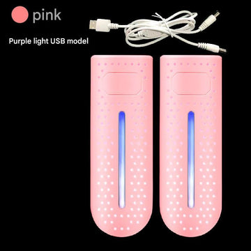 Pink Portable USB Shoe Dryer & Deodorizer - Constant Temperature Electric Boot Warmer with UV Sanitizer - RnR Galore
