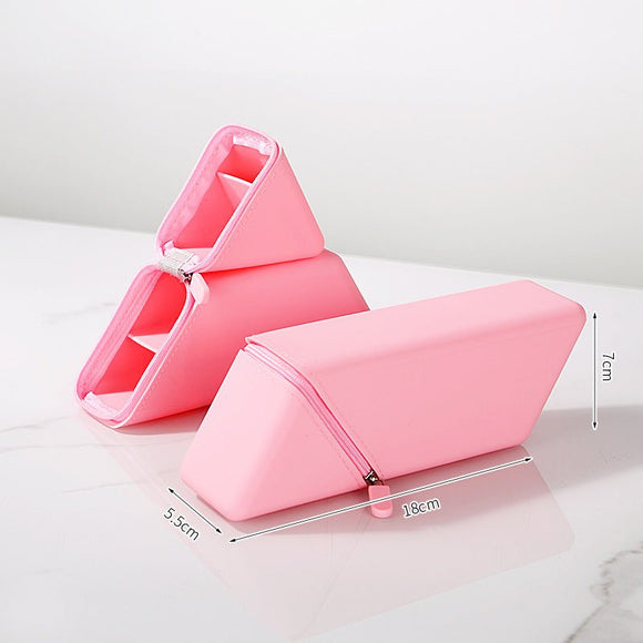 Pink Transforming Silicone Pencil Case - Stand - Up Pen Holder & Stationery Organizer - RnR Galore