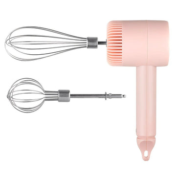 Pink Wireless charging handheld mixer, 30W with three - speed settings. Dual whisk heads designed for whipping eggs, cream, and batter. Suitable for both kitchen and outdoor use, also an ideal gift. - RnR Galore