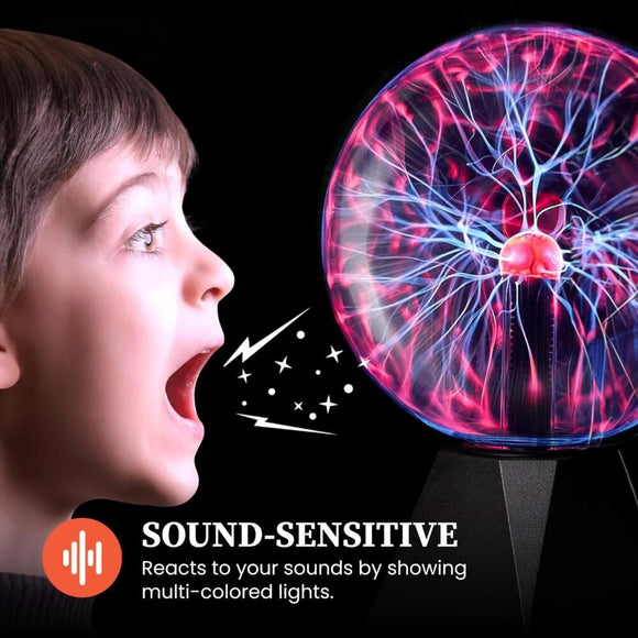 Plasma Ball Lamp - Touch & Sound Sensitive USB - Powered Globe for Decor, Parties & STEM Learning (6 Inch) | Other sizes Available in Store - RnR Galore