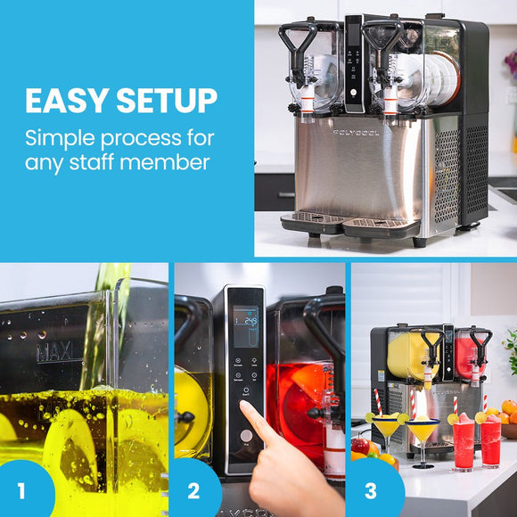 POLYCOOL 6L Double Tank Slushie Machine, Independent Digital Control Slushy Maker - RnR Galore