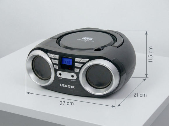 Portable CD Player (Black) 4W Speaker with FM Radio & AUX In - RnR Galore